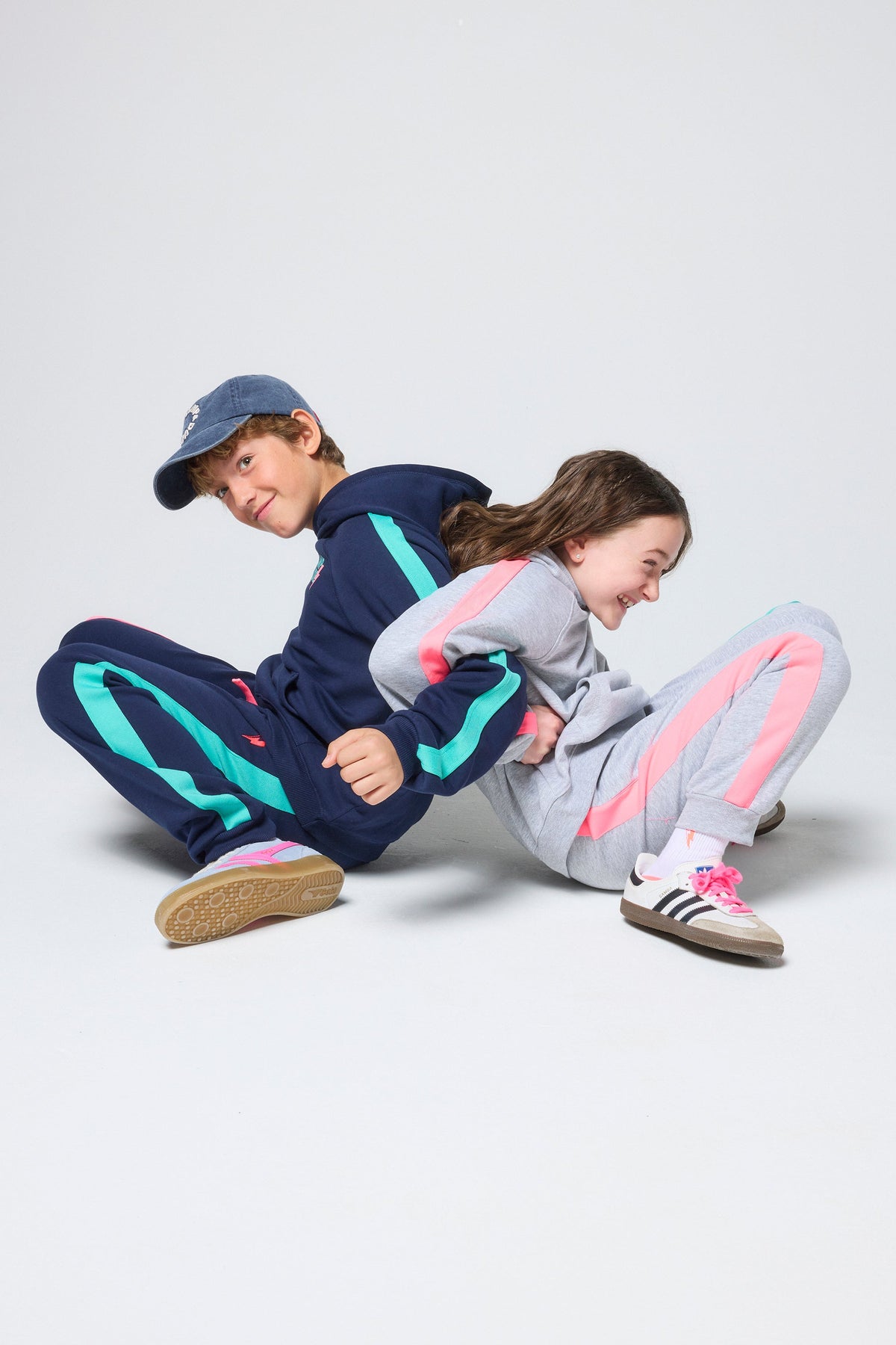 Kids Navy Colourblock Joggers