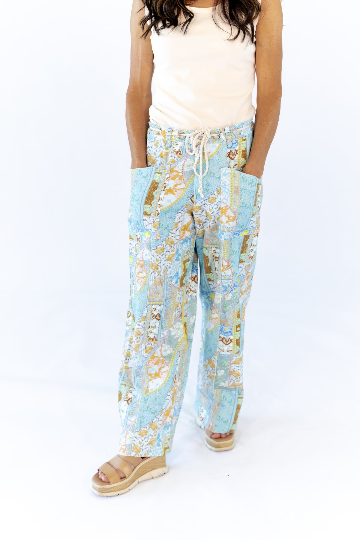 Nour Twill Patchwork Pants