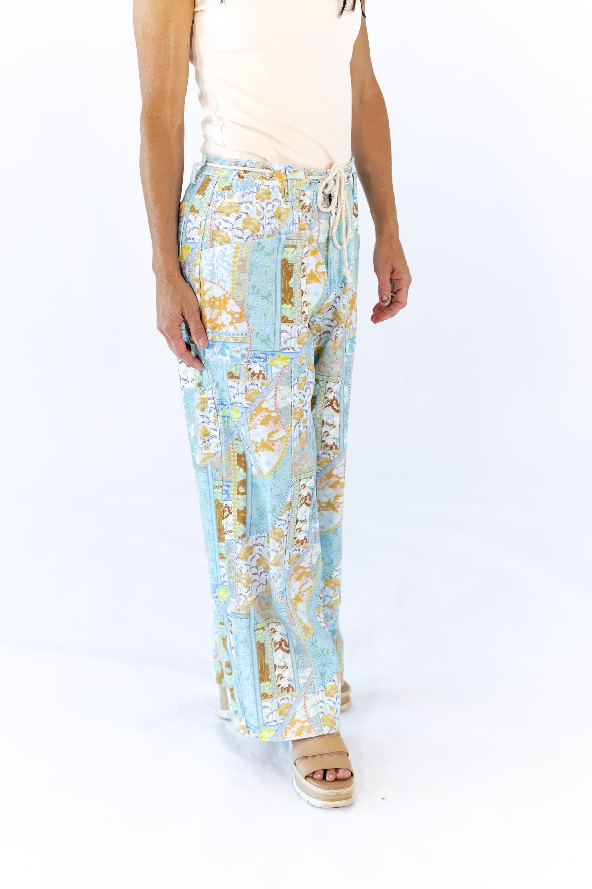 Nour Twill Patchwork Pants