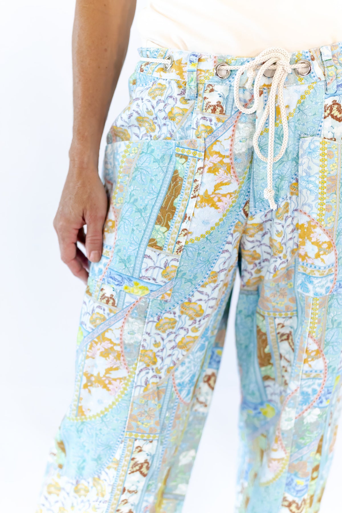 Nour Twill Patchwork Pants