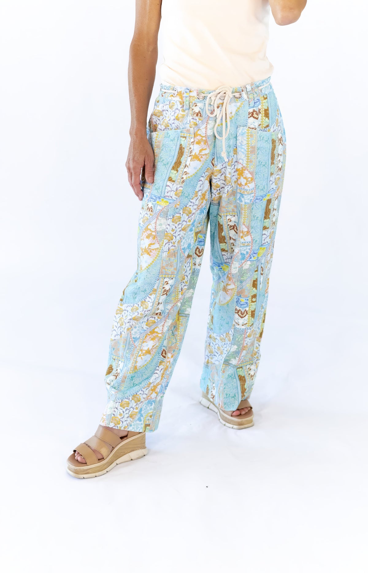 Nour Twill Patchwork Pants