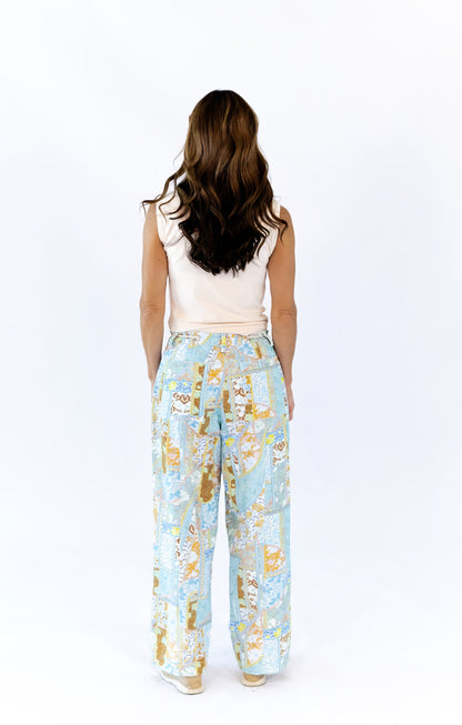 Nour Twill Patchwork Pants