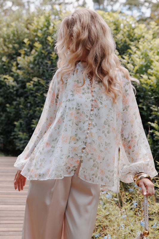 Marni Top -  White Multi Floral
